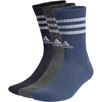 Adidas Blau 3-Streifen Gepolsterte Crew-Socken - Socken Adidas Blau 3-Streifen Gepolsterte Crew-Socken - Socken