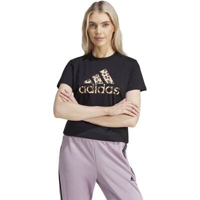 adidas XS Schwarzes Tierprint T-Shirt - T-Shirt adidas XS Schwarzes Tierprint T-Shirt - T-Shirt