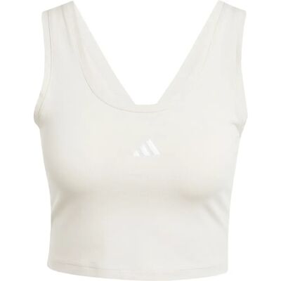 adidas Essentials Small Logo Katoen Lifestyle Tank - Beige - Top adidas Essentials Small Logo Katoen Lifestyle Tank - Beige - Top