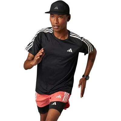 adidas Own the Run 3-Stripes T-Shirt - Μαύρο - Τρέξιμο adidas Own the Run 3-Stripes T-Shirt - Μαύρο - Τρέξιμο