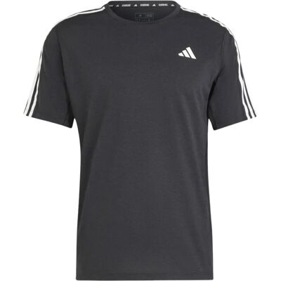 adidas Own The Run 3-Stripes T-Shirt - Μαύρο - Τρέξιμο adidas Own The Run 3-Stripes T-Shirt - Μαύρο - Τρέξιμο