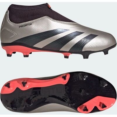 αθλητικά παπούτσια adidas Predator 24 League χωρίς κορδόνια για νέους - Ασημί/Μαύρο - Unisex αθλητικά παπούτσια adidas Predator 24 League χωρίς κορδόνια για νέους - Ασημί/Μαύρο - Unisex