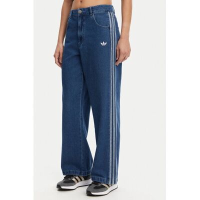 Pantaloni sport adidas Adicolor Denim 3 Dungi - Femeie - Albastru Pantaloni sport adidas Adicolor Denim 3 Dungi - Femeie - Albastru
