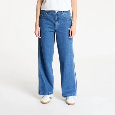 Pantaloni de trening din denim Adicolor 3 dungi - Femeie - Albastru Pantaloni de trening din denim Adicolor 3 dungi - Femeie - Albastru