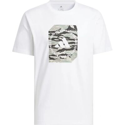 Koszulka sportowa adidas z grafiką kamuflażu w białym kolorze - T-Shirt Koszulka sportowa adidas z grafiką kamuflażu w białym kolorze - T-Shirt