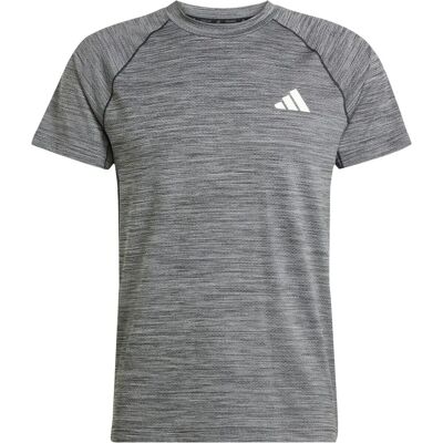 ADIDAS PERFORMANCE GYM+ TEE - Sportliches Slim Fit Schwarz Melange T-Shirt ADIDAS PERFORMANCE GYM+ TEE - Sportliches Slim Fit Schwarz Melange T-Shirt