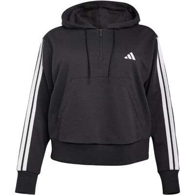 Adidas Sportswear hættejakke 3 striber sort hvid Adidas Sportswear hættejakke 3 striber sort hvid