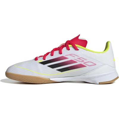 adidas Dzieci F50 League Buty do Piłki Nożnej na Halę - Białe adidas Dzieci F50 League Buty do Piłki Nożnej na Halę - Białe