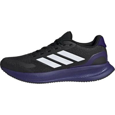 Adidas RUNFALCON 5 Preto Branco Roxo - Tênis de corrida Adidas RUNFALCON 5 Preto Branco Roxo - Tênis de corrida
