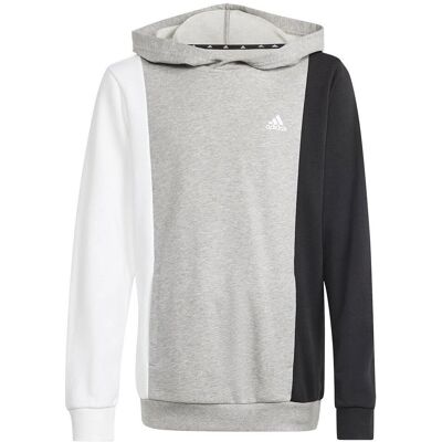 Adidas Cb Ft Hd Jr IP0386 Schwarz Grau Weiß - Hoodie für Jungen Adidas Cb Ft Hd Jr IP0386 Schwarz Grau Weiß - Hoodie für Jungen