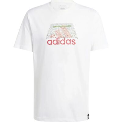 adidas Vit Grafisk T-shirt - Casual, Bomull, Kort ärm adidas Vit Grafisk T-shirt - Casual, Bomull, Kort ärm