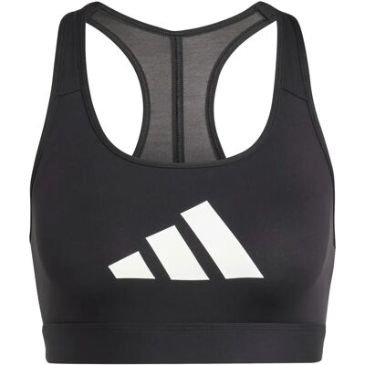 Adidas Powerreact Big Logo Sport-BH - Racerback, Schwarz Adidas Powerreact Big Logo Sport-BH - Racerback, Schwarz