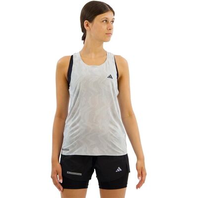 adidas Ultimate HEAT.RDY Engineered Running Tank Top - Zilver - Dames adidas Ultimate HEAT.RDY Engineered Running Tank Top - Zilver - Dames