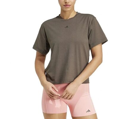 adidas Power Back-Cutout 3-Stripes T-Shirt - Groen adidas Power Back-Cutout 3-Stripes T-Shirt - Groen
