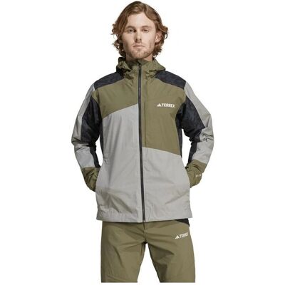 Adidas Mand TERREX Xperior Hybrid RAIN.RDY Regnjakke - charcoal solid grey/olive strata/carbon Adidas Mand TERREX Xperior Hybrid RAIN.RDY Regnjakke - charcoal solid grey/olive strata/carbon