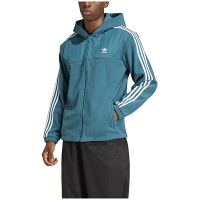 Sweat à capuche en molleton Teddy 3-Stripes Adicolor - Hommes - Vert - Publicité Sweat à capuche en molleton Teddy 3-Stripes Adicolor - Hommes - Vert - Publicité