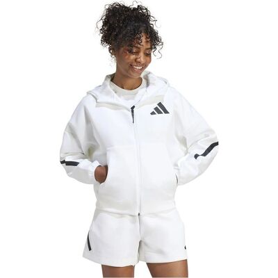 adidas Z.N.E. Weiß Hoodie - Vollreissverschluss, Leicht, Recycelte Materialien - Hoodie adidas Z.N.E. Weiß Hoodie - Vollreissverschluss, Leicht, Recycelte Materialien - Hoodie