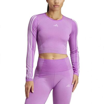 Μοντέλο Adidas - Ροζ πλεκτό μακρυμάνικο T-shirt - Γυμναστική Μοντέλο Adidas - Ροζ πλεκτό μακρυμάνικο T-shirt - Γυμναστική