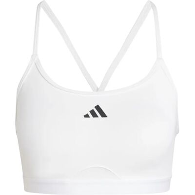 adidas Aeroreact Training 3-Stripes Bra - White - Sports Bra adidas Aeroreact Training 3-Stripes Bra - White - Sports Bra