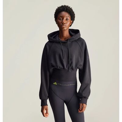 adidas by Stella McCartney Cropped Hoodie - Svart - Hoodies adidas by Stella McCartney Cropped Hoodie - Svart - Hoodies