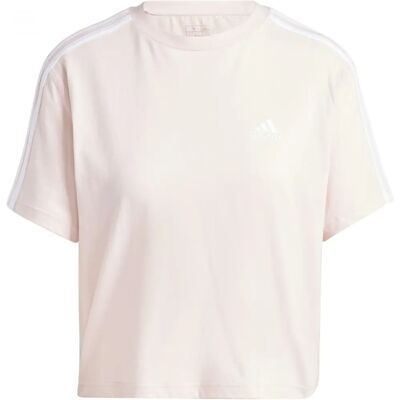 Adidas - Korte T-shirt - 3 Strepen, Enkel Jersey, Roze, L Adidas - Korte T-shirt - 3 Strepen, Enkel Jersey, Roze, L