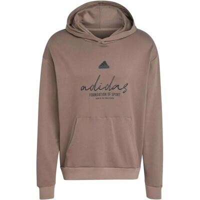 adidas Brand Love French Terry Hoodie - Mannelijk - Bruin adidas Brand Love French Terry Hoodie - Mannelijk - Bruin