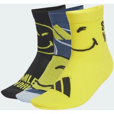 adidas Kids Smiley World Sokken - 3 Paar - Zwart adidas Kids Smiley World Sokken - 3 Paar - Zwart