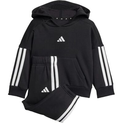 Adidas Kinder Schwarz / Weiß Recycelter Fleecepullover - Sportswear Adidas Kinder Schwarz / Weiß Recycelter Fleecepullover - Sportswear
