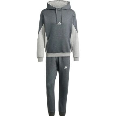 adidas Fleece Colorblock Hanorac cu Glugă și Pantaloni - Bărbat - Gri - Trening adidas Fleece Colorblock Hanorac cu Glugă și Pantaloni - Bărbat - Gri - Trening