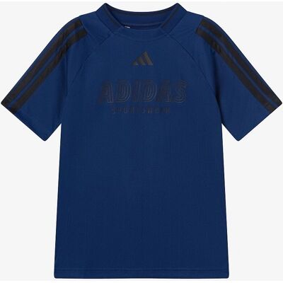 adidas Kinder Dunkelblau Schwarz recyceltes Polyester T-Shirt - Sportswear adidas Kinder Dunkelblau Schwarz recyceltes Polyester T-Shirt - Sportswear