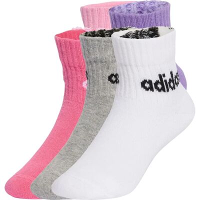 Adidas Kids Pink Linear Ankle Socks - 5 Pairs - Socks Adidas Kids Pink Linear Ankle Socks - 5 Pairs - Socks