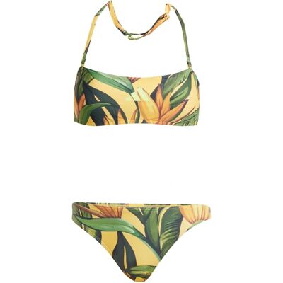 adidas X FARM Gelber Bikini-Set - Dschungelblumen, Abnehmbarer Träger adidas X FARM Gelber Bikini-Set - Dschungelblumen, Abnehmbarer Träger