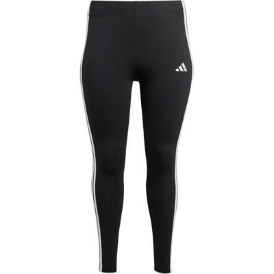 adidas Essentials 3-Stripes Bomuld Leggings - Plus Size - Sort adidas Essentials 3-Stripes Bomuld Leggings - Plus Size - Sort