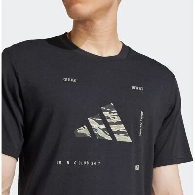 Męska koszulka adidas z kamuflażem - Sportowa, Czarna Męska koszulka adidas z kamuflażem - Sportowa, Czarna