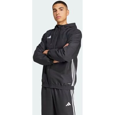 adidas Tiro 25 Essentials Woven Hoodie - Schwarz - Fußballstil adidas Tiro 25 Essentials Woven Hoodie - Schwarz - Fußballstil