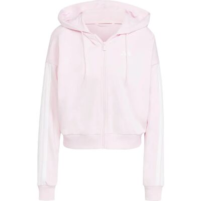 adidas Damen Pink French Terry Voll-Reißverschluss Hoodie - Sportlicher Komfort adidas Damen Pink French Terry Voll-Reißverschluss Hoodie - Sportlicher Komfort