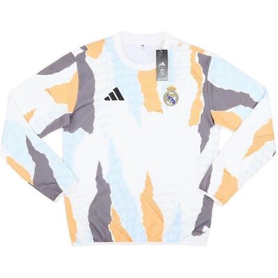 Adidas 2024-2025 Real Madrid Pre-Match Warm Top - Κατασκευασμένο από ανακυκλωμένα υλικά Adidas 2024-2025 Real Madrid Pre-Match Warm Top - Κατασκευασμένο από ανακυκλωμένα υλικά