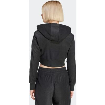 adidas Kurze Full-Zip Hoodie - Damen - Schwarz - Hoodie adidas Kurze Full-Zip Hoodie - Damen - Schwarz - Hoodie