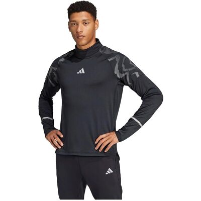 adidas Zwart Reflecterend Hardlooptop - Half-zip - Mannen adidas Zwart Reflecterend Hardlooptop - Half-zip - Mannen