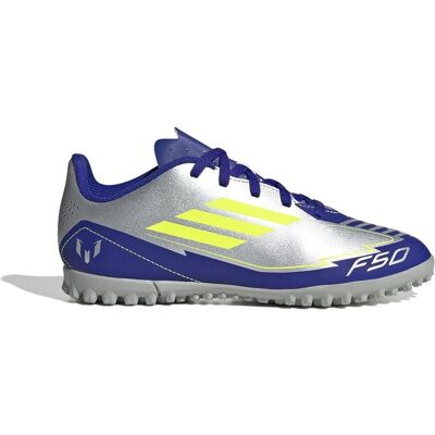 Adidas F50 Club Messi Jr Bleu/Argent - Chaussures de football Adidas F50 Club Messi Jr Bleu/Argent - Chaussures de football