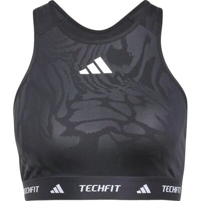 Sostegno sportivo Adidas Techfit a supporto medio e collo alto - Nero Sostegno sportivo Adidas Techfit a supporto medio e collo alto - Nero