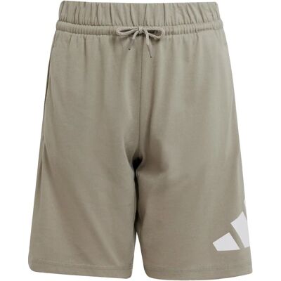 Adidas Kinder Katoenen Shorts - Sportief, Wit & Putty Beige Adidas Kinder Katoenen Shorts - Sportief, Wit & Putty Beige