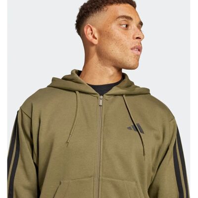 Adidas Pulóver M 3S FL FZ HD - Sportruházat - Zöld - 3XL Adidas Pulóver M 3S FL FZ HD - Sportruházat - Zöld - 3XL