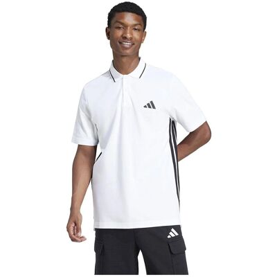 adidas Essentials 3-Stripes Piqué Polo - Biały - Polo adidas Essentials 3-Stripes Piqué Polo - Biały - Polo