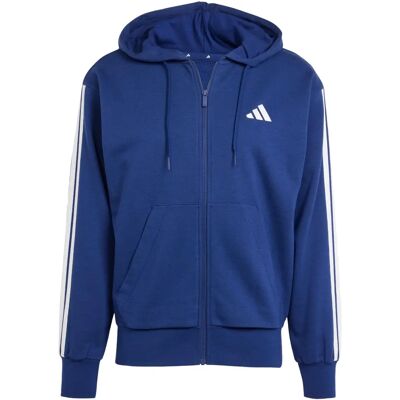 adidas Modell 3S FT FZ HD - French Terry Hoodie - Blau adidas Modell 3S FT FZ HD - French Terry Hoodie - Blau