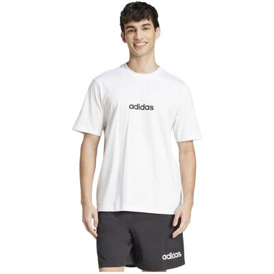 T-shirt adidas Essentials Linearny Biało-Czarny - Regularny Krój T-shirt adidas Essentials Linearny Biało-Czarny - Regularny Krój