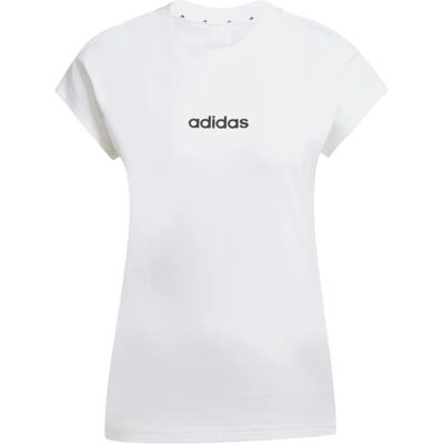 adidas Linear Baumwoll-T-Shirt - Damen - Weiß adidas Linear Baumwoll-T-Shirt - Damen - Weiß