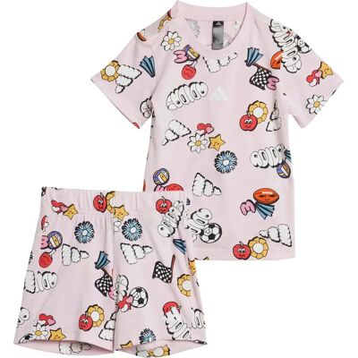 adidas Bambini Set Essenziali Stagionali Stampa Divertente - Rosa adidas Bambini Set Essenziali Stagionali Stampa Divertente - Rosa