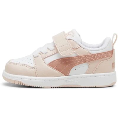 Puma Rebound V6 Lo Sneakers - Vit, Rosa - Barnskor Puma Rebound V6 Lo Sneakers - Vit, Rosa - Barnskor