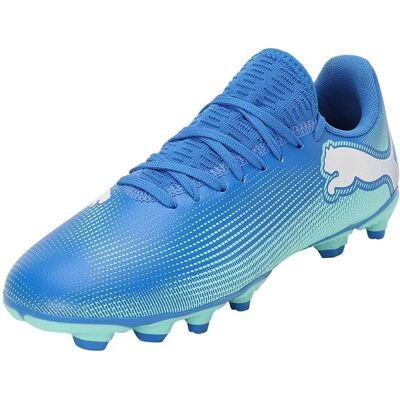 Bottes de football Puma Future 7 Play Junior - Bleu/Blanc/Vert - FG/AG - Publicité Bottes de football Puma Future 7 Play Junior - Bleu/Blanc/Vert - FG/AG - Publicité